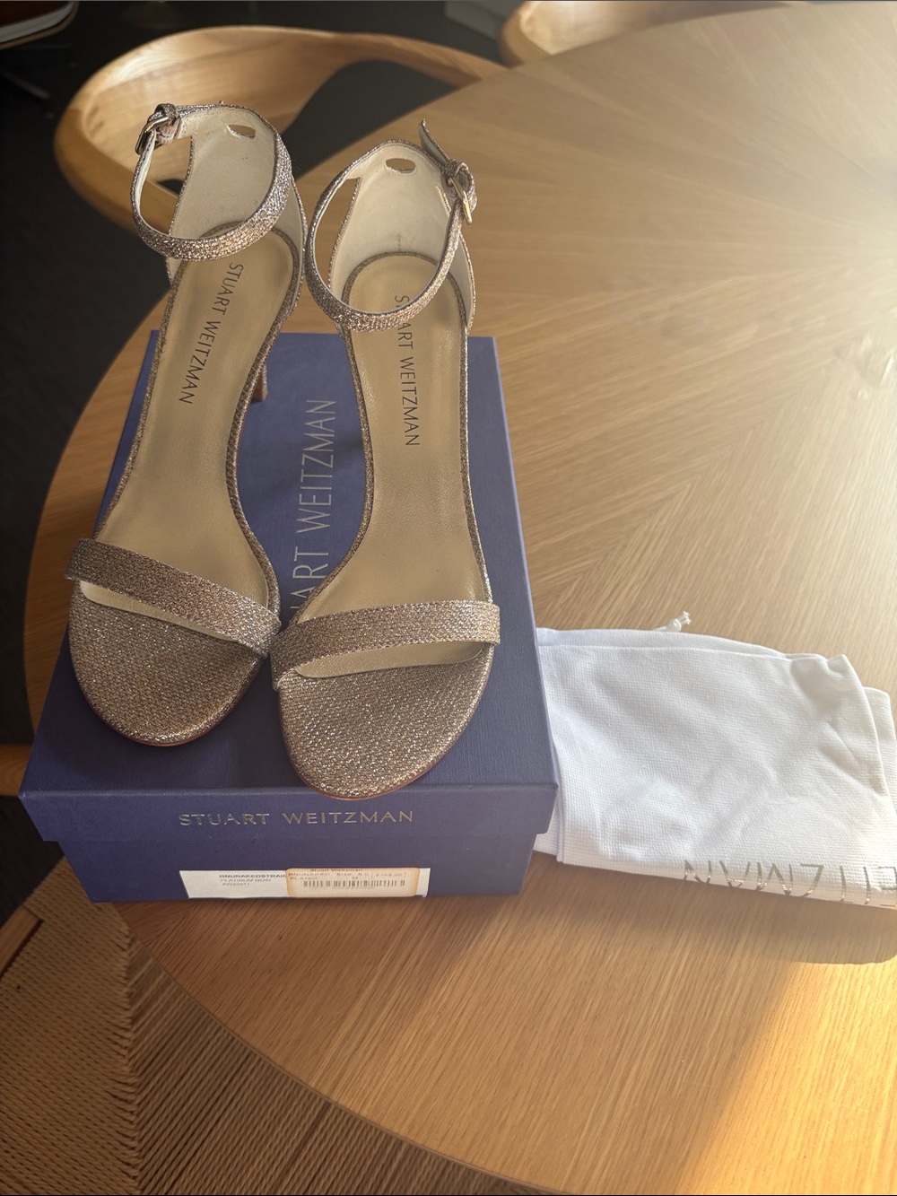New in box Stuart Weitzman Nudist Poudre Heels